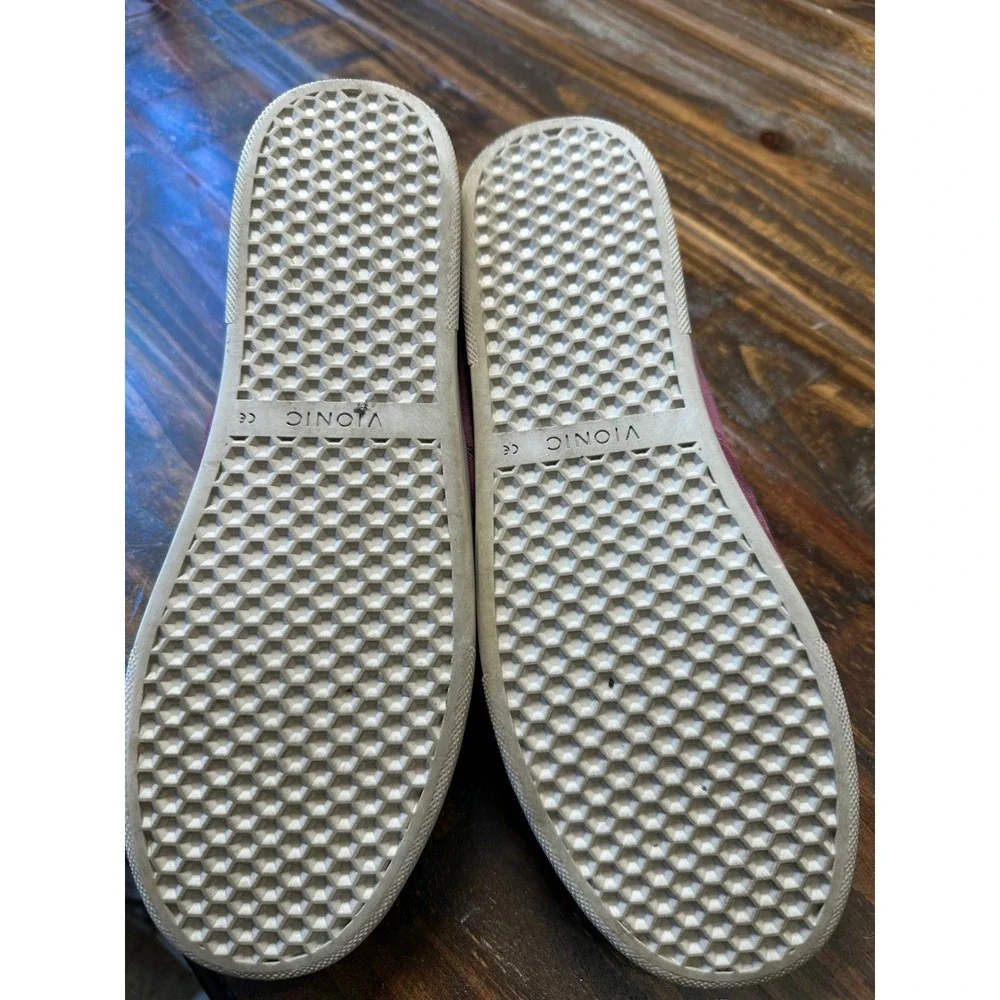 Vionic‎ Jean Suede Sneakers Berry Purple Orthotic Slip On Shoes Womens 11 Wide